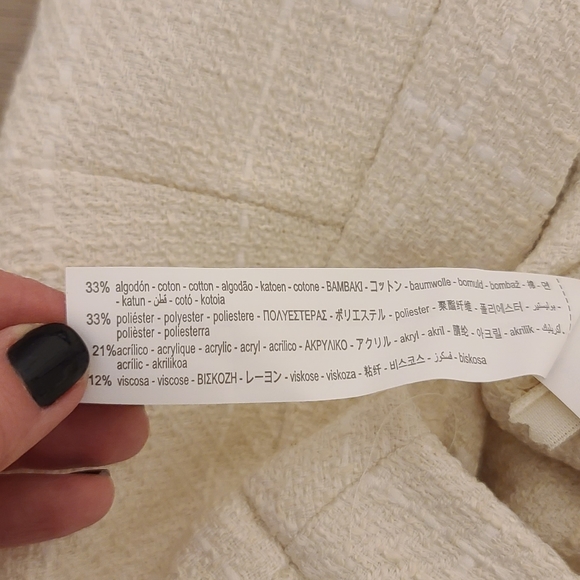 NWT Zara TEXTURED PLAID SKORT ECRU 7484/027 Size S - Picture 11 of 12